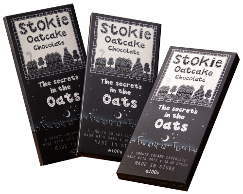 Stokie Oatcake Chocolate, Gluten free and Vegan. 100g 46.5% cocoa