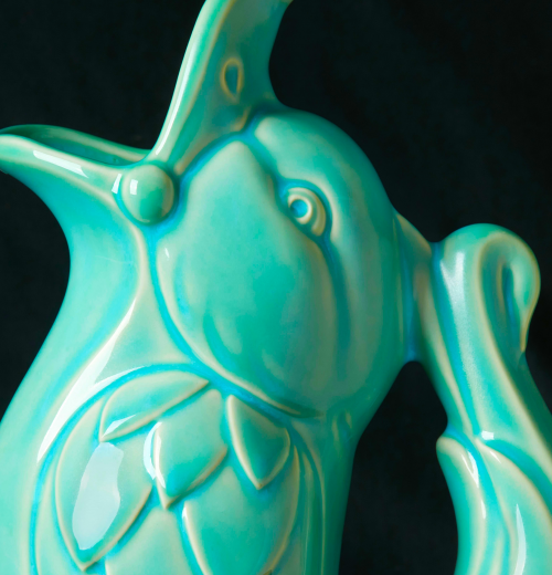 The Giggling Duck, Green reactive glaze '