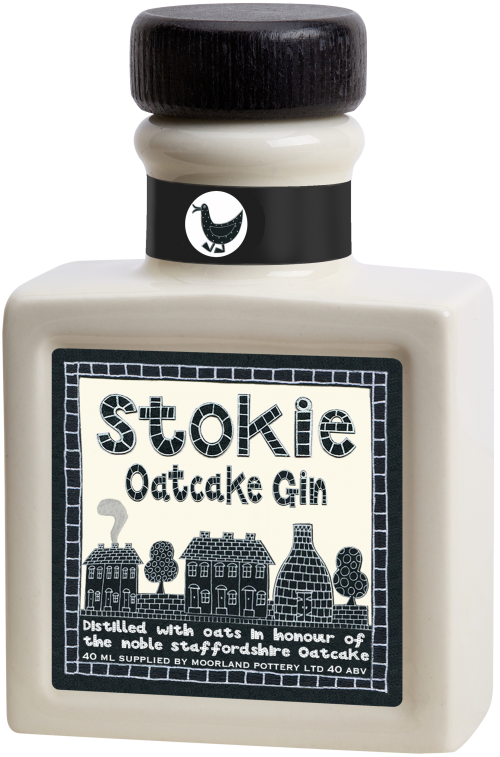 Stokie Oatcake CERAMIC SQUARE Mini 4cl 40abv