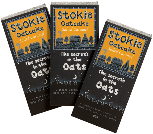 Stokie Oatcake Salted Caramel Chocolate 90g 43 %Cocoa